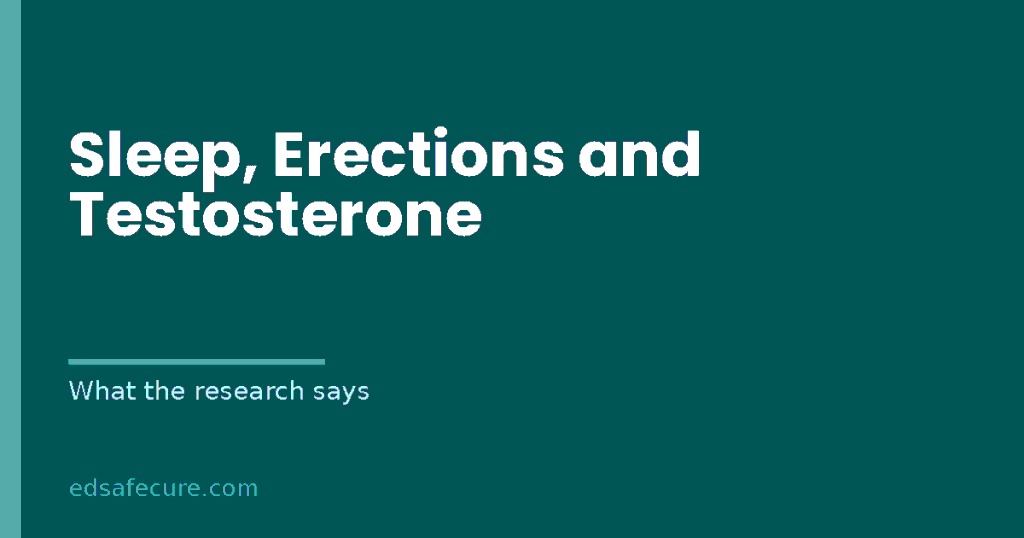 Banner reading "Sleep, Erections and Testosterone" with the subtitle what the research says